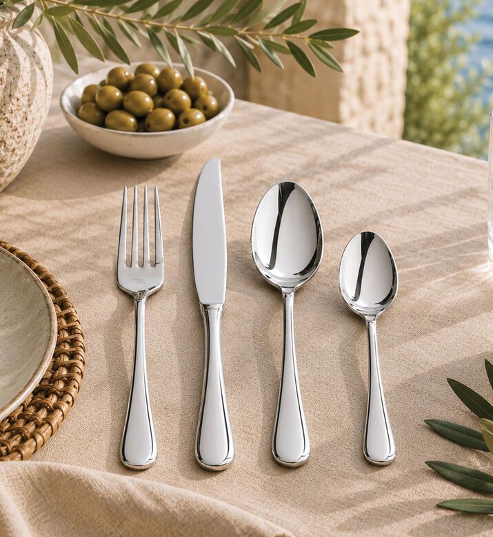 Home Deco and More Stainless Steel 18/0 Shiny Silver 24-piece Cutlery Set, Packshot View