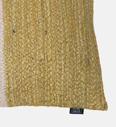 Toffy Jute Fabric Square Filled And Vaccumed Cushion