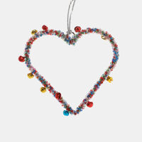 Hanging Heart Iron Glass Oranment