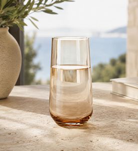 Home Deco and More Amber Translucent Wine Glass, Packshot View