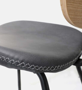 Leather Wood Back Waldo Chair