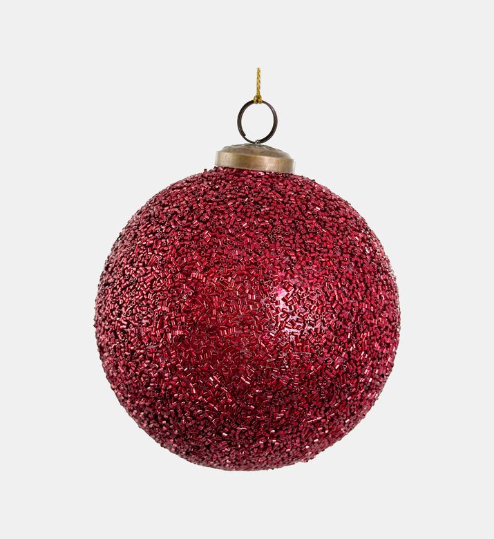 Shishi Glass Beaded Ball, Red, 10-cm, Packshot View