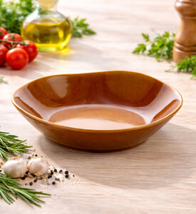 Home Deco and More Ceramic Glossy Bowl, Brown, Packshot View