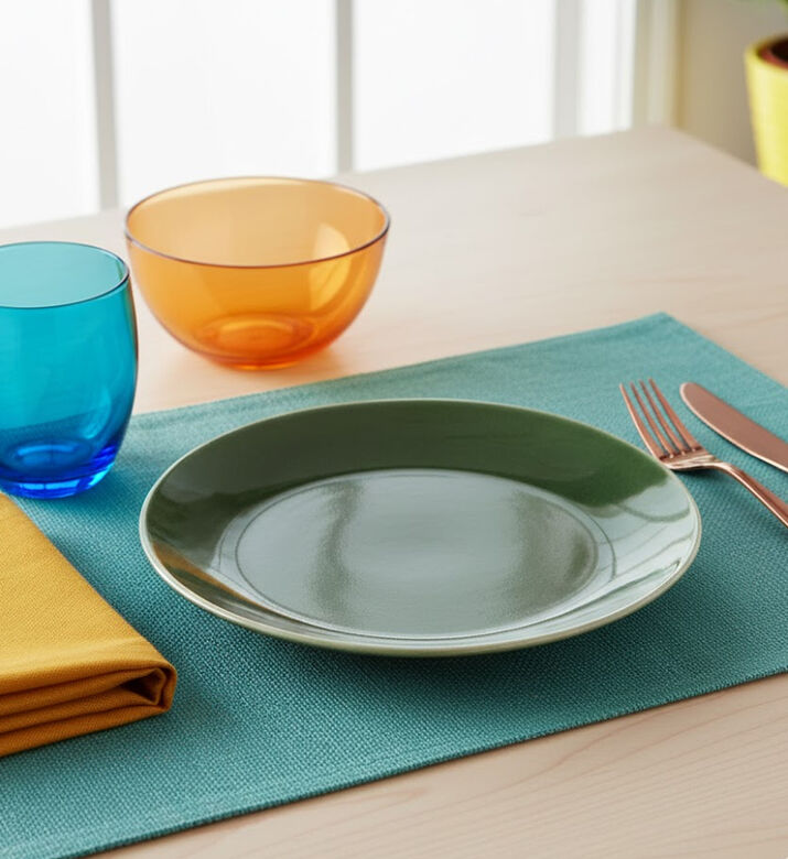 Home Deco and More Ceramic Glossy Dinner Plate, Packshot View