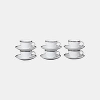 Silver-rimmed Coffee Cup 6-piece Set