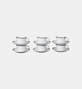 Silver-rimmed Coffee Cup 6-piece Set