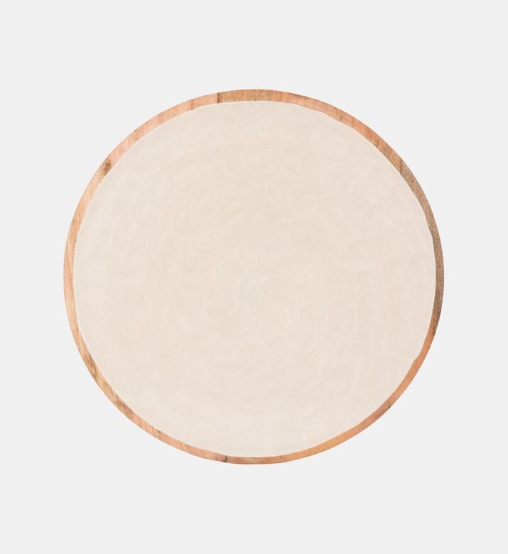 Home Deco and More Plate Mango Wood, Beige, 38-cm, Packshot View