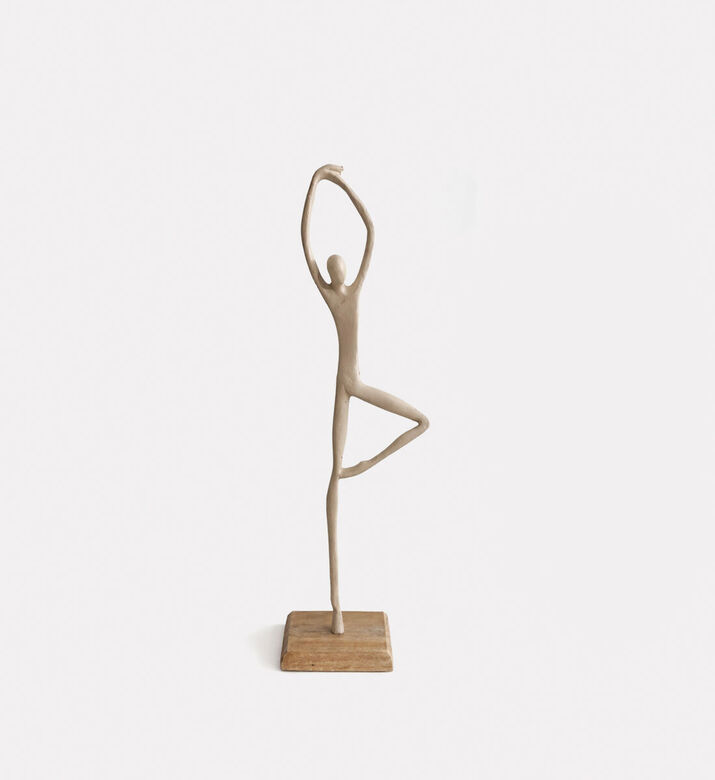 Home Deco and More Golden-finish Yoga Statue, Taupe, Packshot View