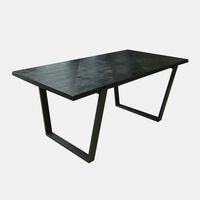 Fishbone Hoop Legs Wooden Dining Table