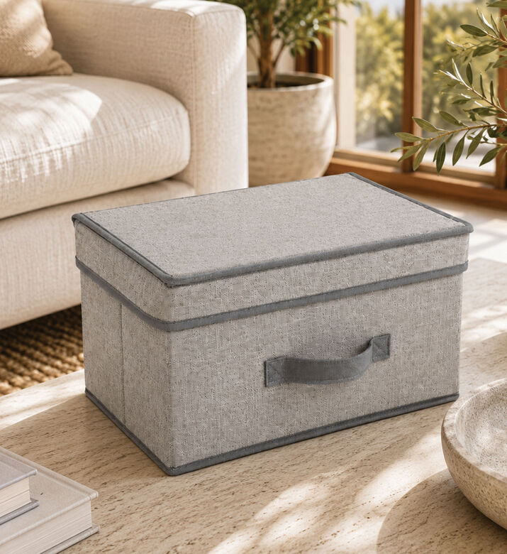 Home Deco and More Storage Box With Lid With Stripes, Packshot View