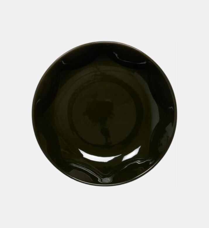 Essenza Sculpture Porcelain Pasta Plate, Dark-green, 21-cm, Packshot View