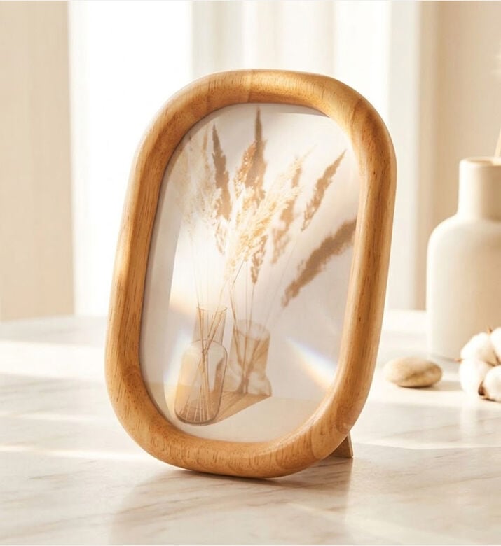 Home Deco and More Natural Wood Photo Frame, Packshot View