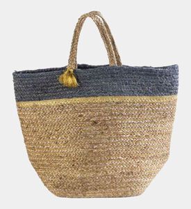Deko and Co Braided Jute Basket Bag, Blue, 30x30x45-cm, Packshot View