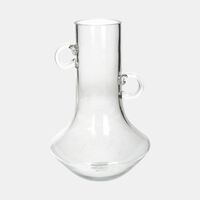Handled Clear Glass Decorative Vase
