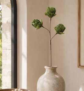 Light and Living Tulip Feather 3-floral Ornament, Green, Packshot View