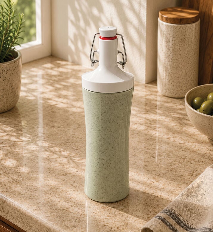 Koziol Geschenk To Go Organic Plastic Water Bottle, Green, 425-ml, Packshot View