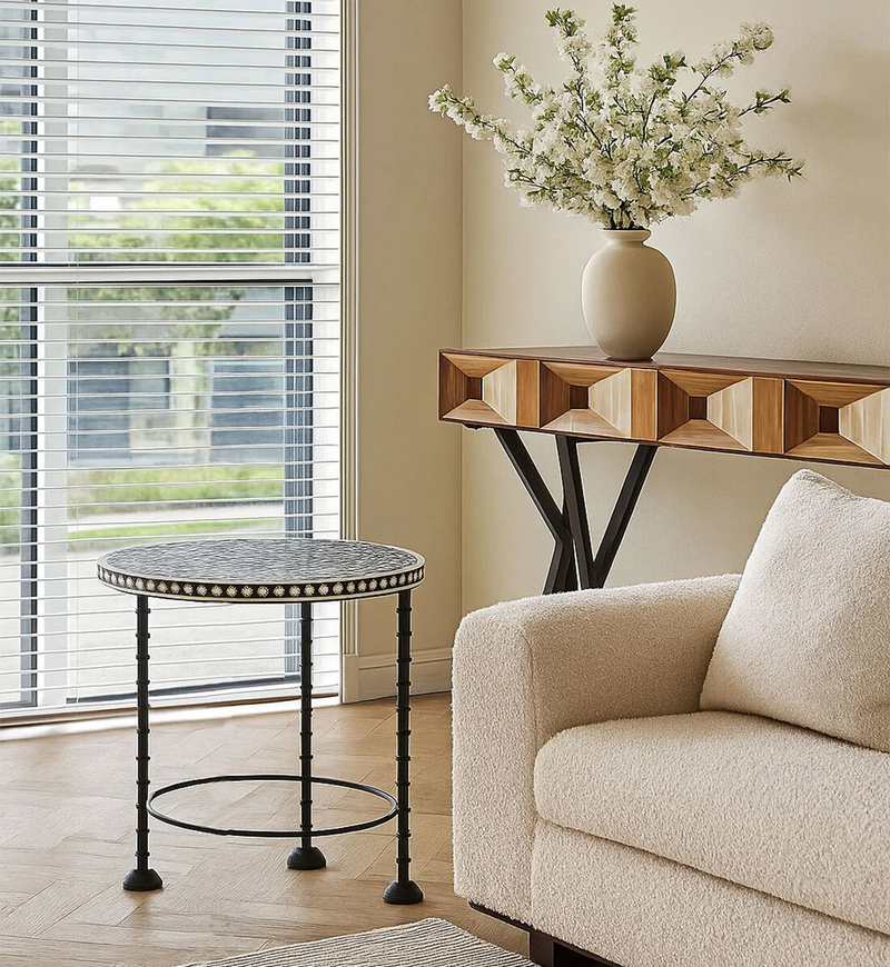 Chess Iron Side Table