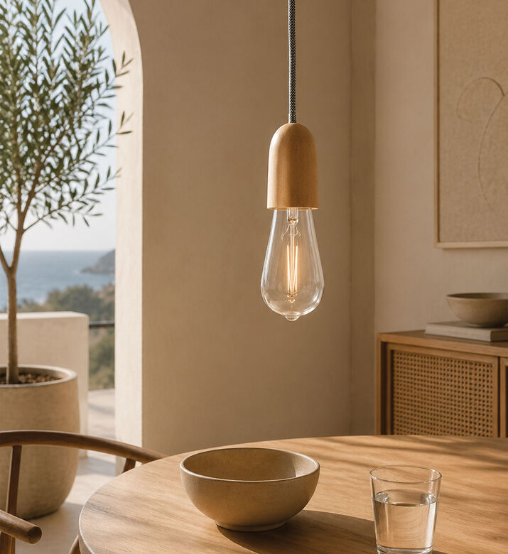 Opjet Suspension Wooden Pendant Lamp, Packshot View