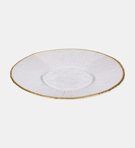 Home Deco and More Large Gold Rim Serving Plate, Gold, 28-cm, Packshot View
