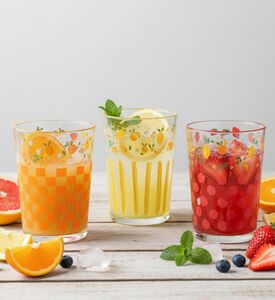 Home Deco and More Fruit Design Drinking Glass, Packshot View