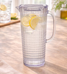 Home Deco and More Matrix Acrylic Water Pitcher, Clear, 2.1-l, Packshot View