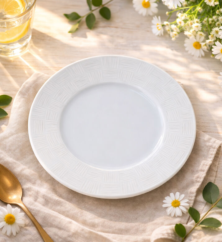 Spal Rhythm Embossed Dessert Plate, Packshot View