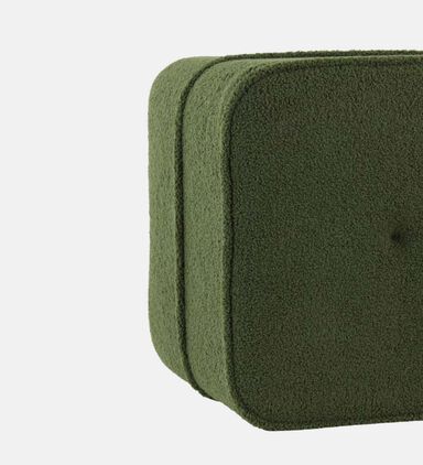 Kiki Teddy Fabric Square Pouf