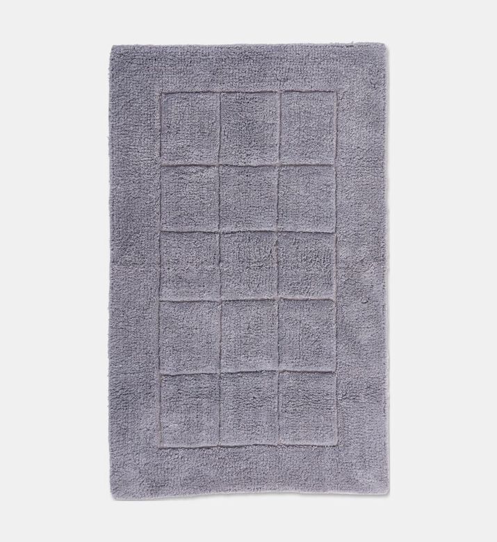 Home Deco and More Bathroom Mat Grid Pattern, Grey, Packshot View