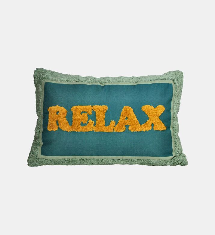 Kersten Relax Inscribed Rectangular Cushion, Packshot View Kersten Relax Inscribed Rectangular Cushion, Packshot View