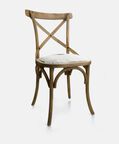 Fur-insert Seat Wooden Dining Chair 50x50x92 Cm