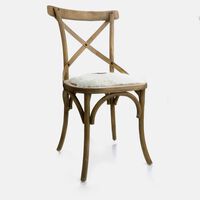 Fur-insert Seat Wooden Dining Chair 50x50x92 Cm