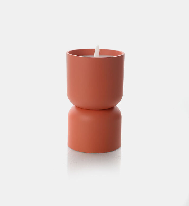 Home Deco and More Led Flame Round Candle, Orange, 16-cm, Packshot View