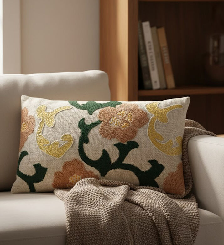Home Deco and More Baccara Cotton Rectangular Cushion, Packshot View