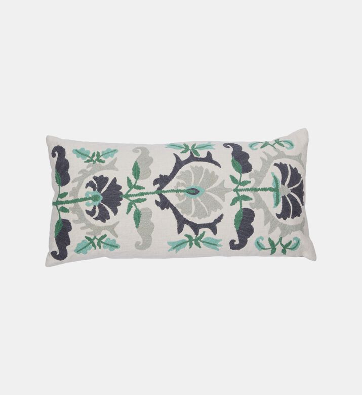 Camila Embroidered Linen Throw Pillow 35x70 Cm