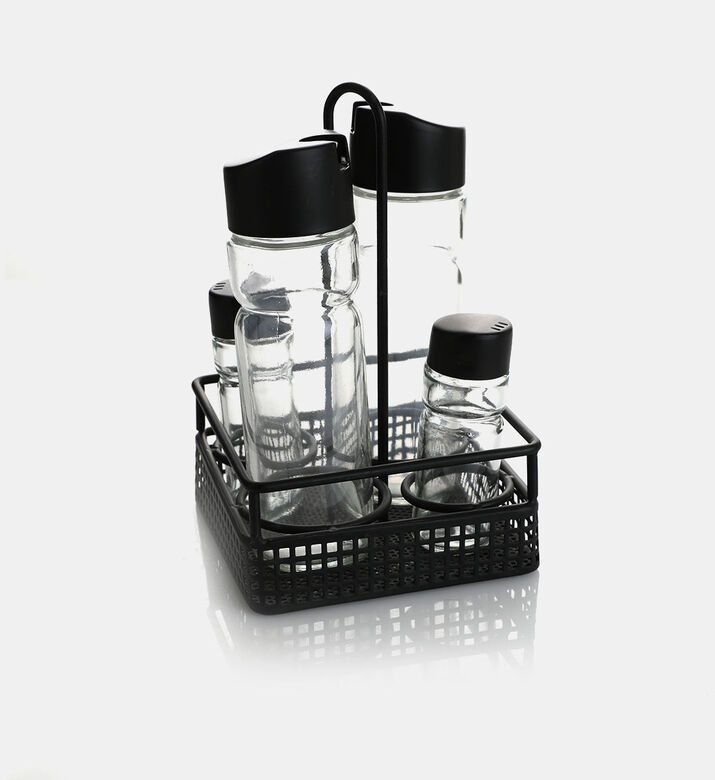 Home Deco and More Metal Matt Vinegar Oil Salt Pepper Set, Packshot View