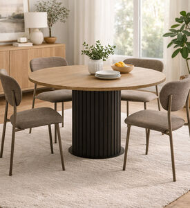 Home Deco and More Metal Base Round Dining Table, Packshot View