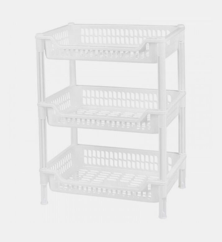Plastic 3-tier Organizing Basket - 40 X 28 X 56 Cm