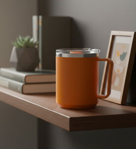 Redcliffs Outdoor Stainless Steel Interior Drinking Mug, Orange, Packshot View