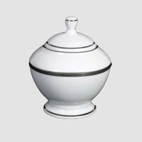 Silver-rimmed Porcelain Sugar Box