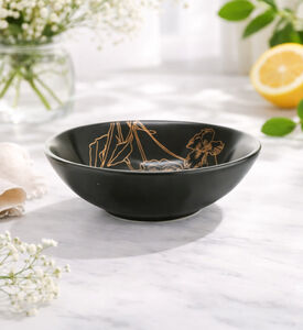 Essenza Masterpiece Porcelain Floral Bowl, Dark-green, 9.5-cm, Packshot View