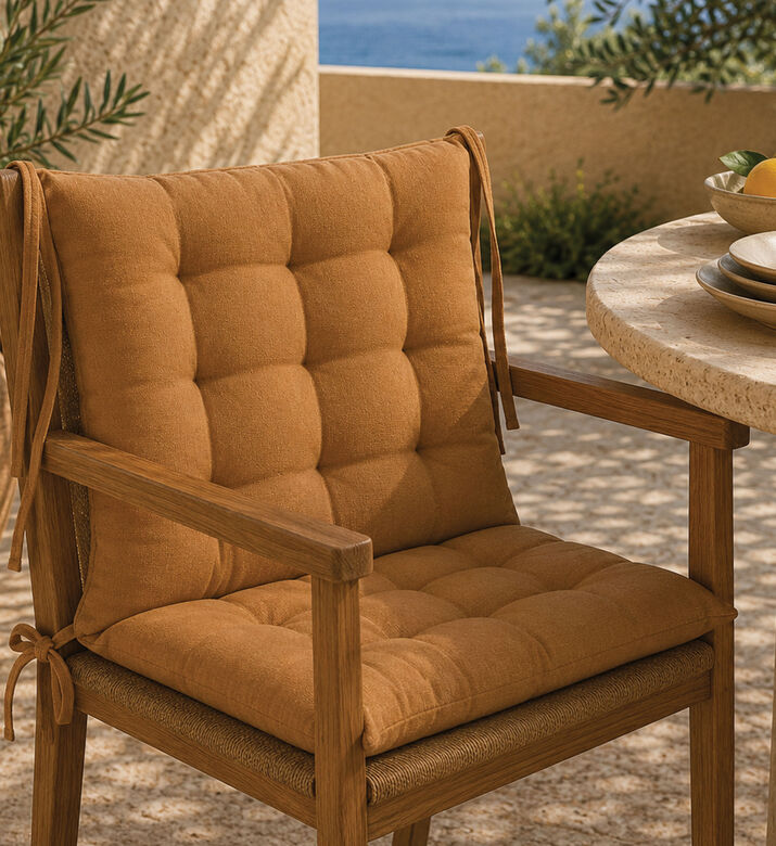 Home Deco and More Cotton Solid Chair Pad, Brown, Packshot View