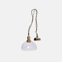 Glass Metal Round Pendant Lamp