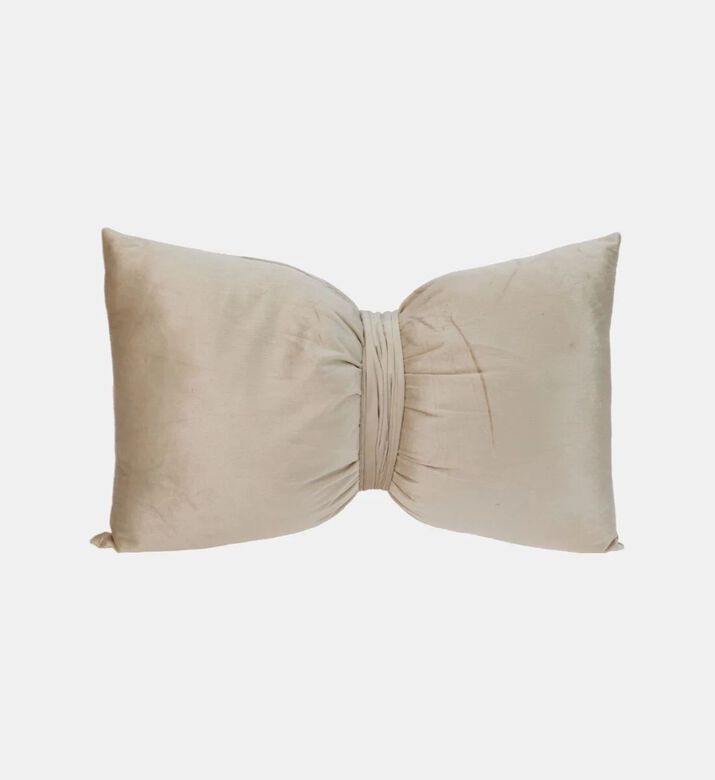 Home Deco and More Bow Design Cushion, Beige, Packshot View