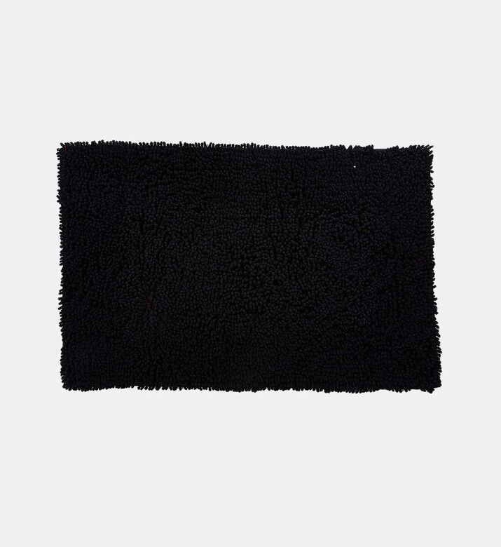 Home Deco and More Charlton Cotton Bathroom Mat, Black, 60x90-cm, Packshot View