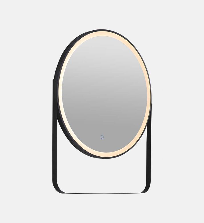 Rounded Lighted Bathroom Shelf Mirror