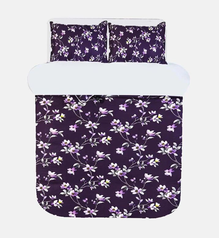 Home Deco and More Magnolia 2-piece Linen Bed Set, Purple, 200x200-cm, Packshot View