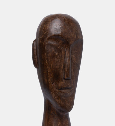 Head Wood Ornament 12x11x38 Cm