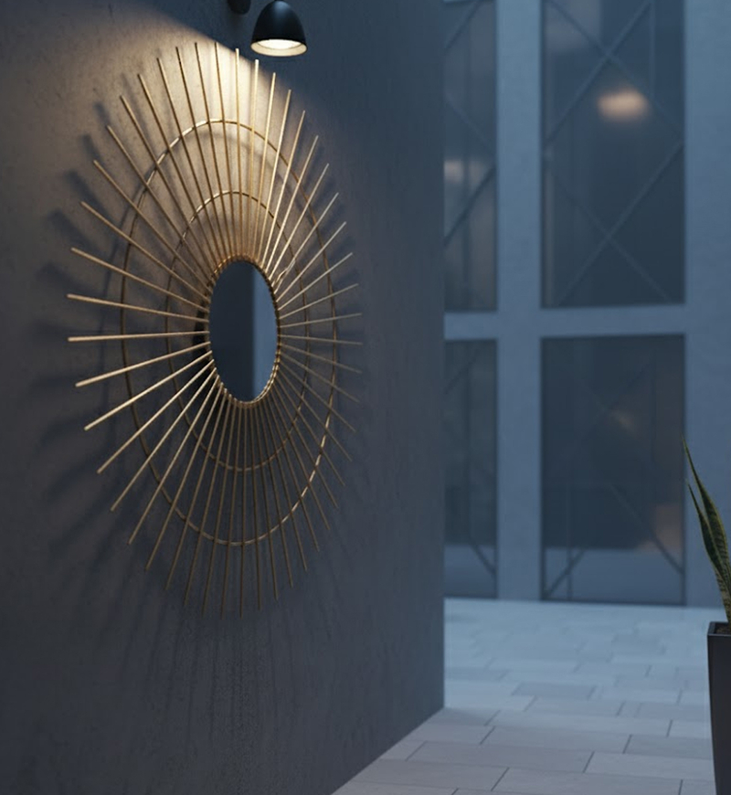 Gold Symmetricalround Sun Mirror