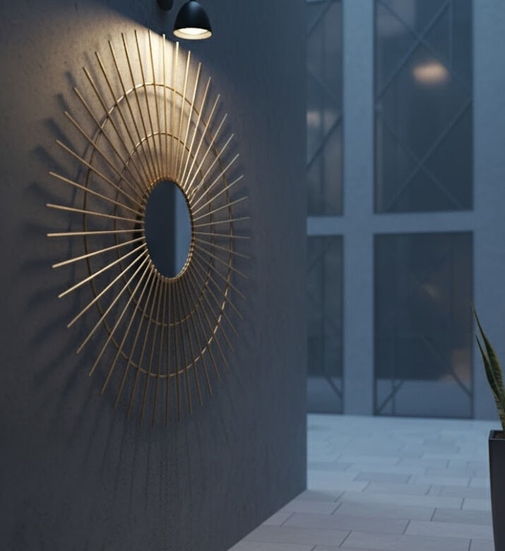 Kersten Gold Symmetricalround Sun Mirror, Packshot View