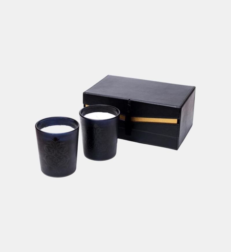 Black Gold Glass Candle